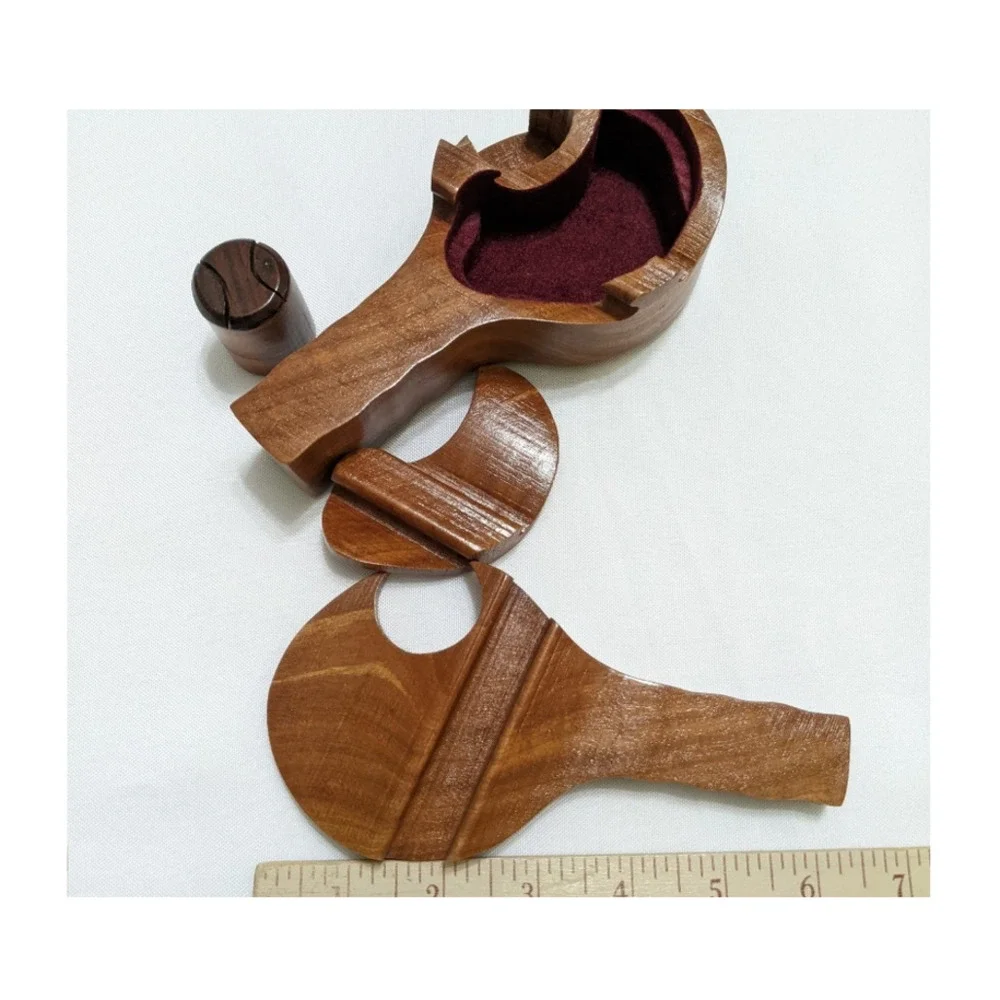 Costa Rica Wood Carved Puzzle Jewelry Trinket Box w/Secret Compartment